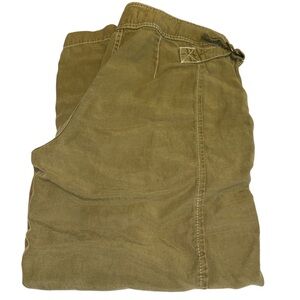 Anthropologie pants contrast utility style ankle crop adjustable waist/hem Sz 8